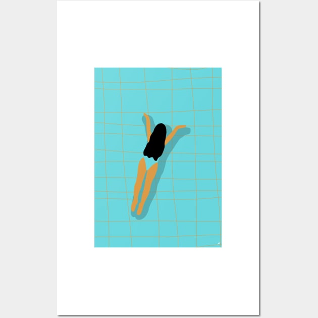 Summer Girl Swimming Wall Art by panco